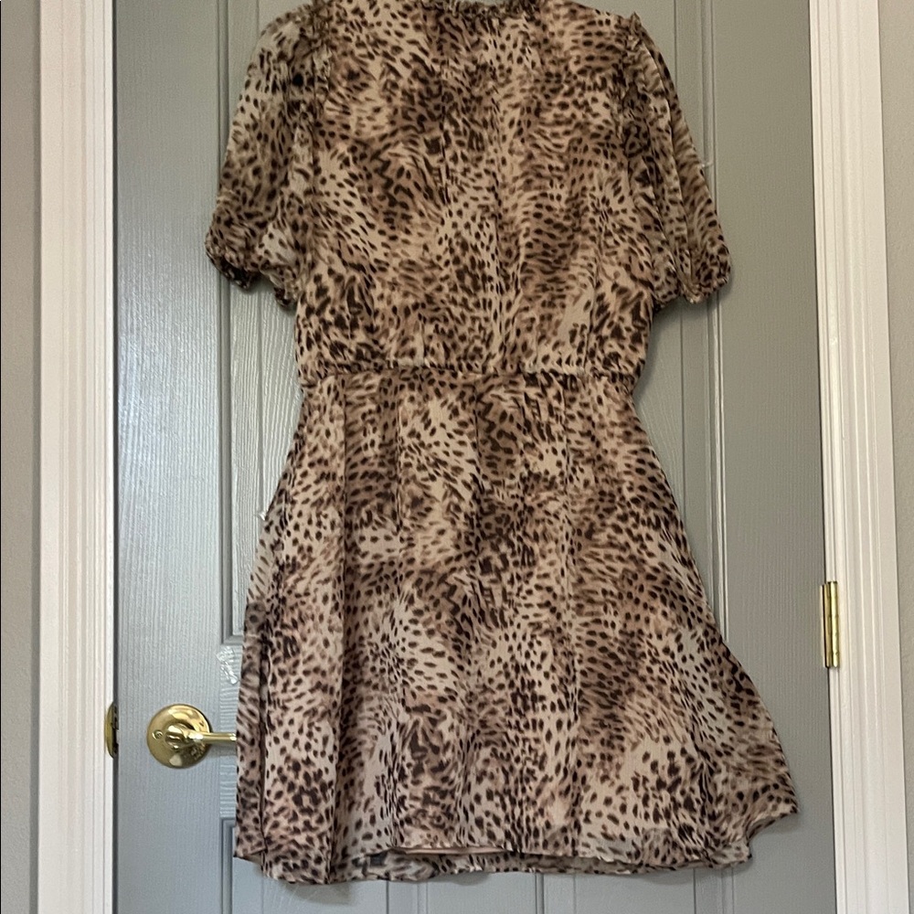 LOFT Animal Print Ruffle Dress - Picture 6 of 8